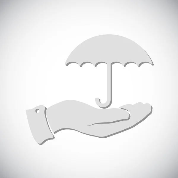 Umbrella with hand icon — Stock Vector