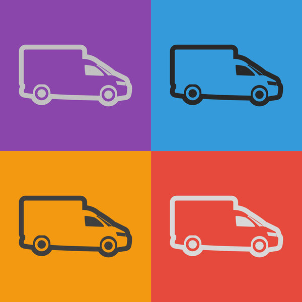 Плоская икона грузовика