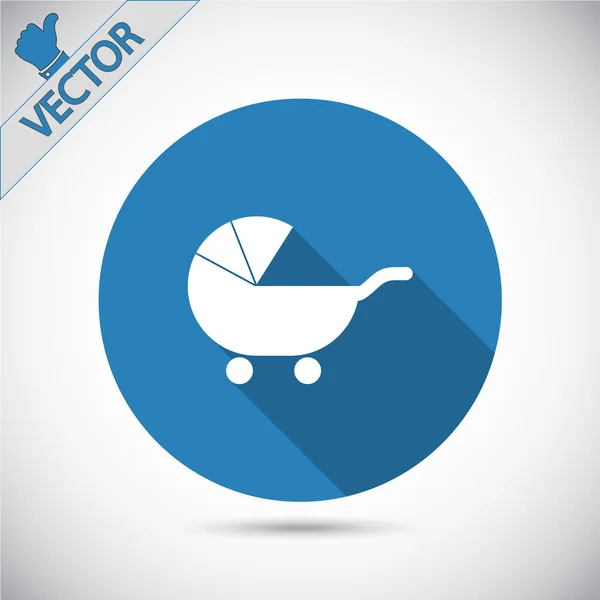 Baby Carriage Silhouette icon — Stock Vector