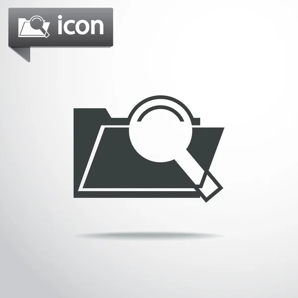 Folder and magnifying glass icon — Stock Vector