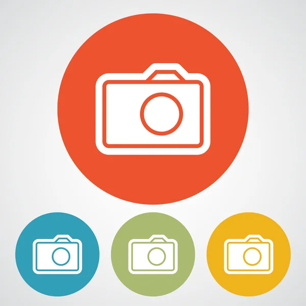 Platte pictogram van de camera — Stockvector