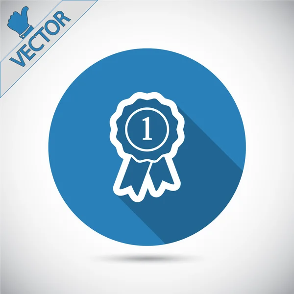 Badge met linten pictogram — Stockvector