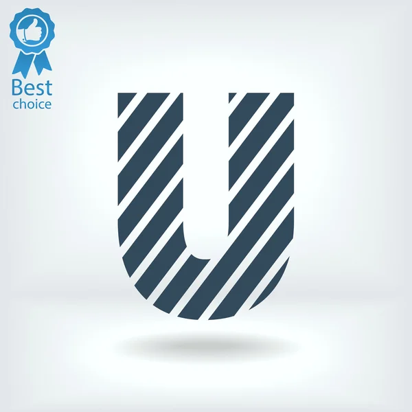Zebra abecedě písmeno U — Stockový vektor
