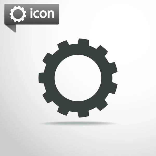 Gear icon. Flat design style — Stock Vector