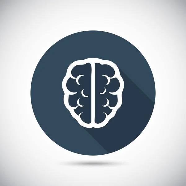 脳のアイコンのフラットなデザイン スタイル — ストックベクタ