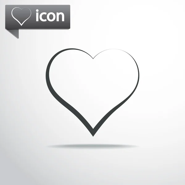 Projeto plano do ícone do coração —  Vetores de Stock