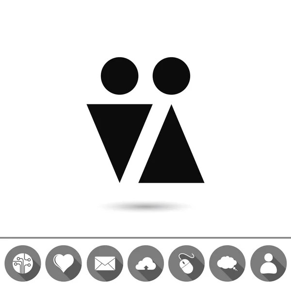 Icona dei simboli maschili e femminili — Vettoriale Stock