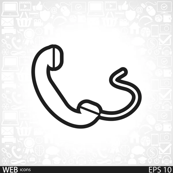 Telefoon, platte pictogram — Stockvector