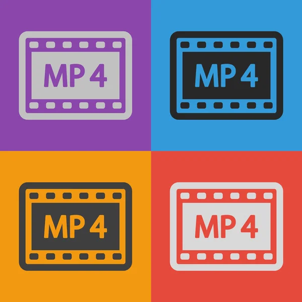 MP 4 icono de vídeo — Vector de stock