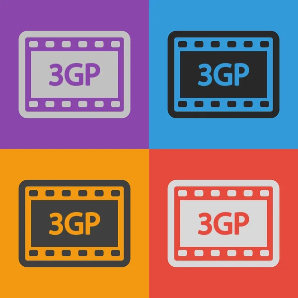 3gp βίντεο εικονίδιο σχεδιασμός — Διανυσματικό Αρχείο