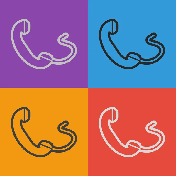 Telefoon, platte pictogram — Stockvector