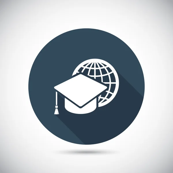 Graduatie cap pictogram — Stockvector