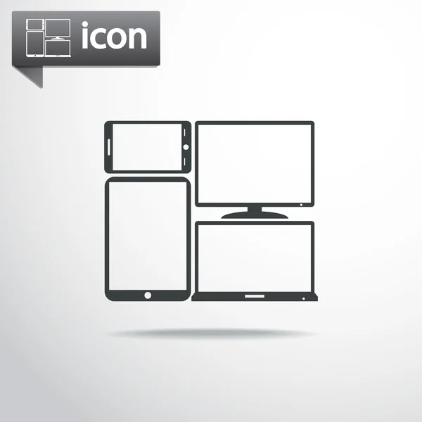 Conjunto de iconos de dispositivos electrónicos — Vector de stock