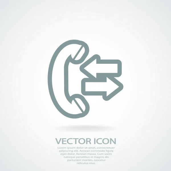 Telefoon, platte pictogram — Stockvector