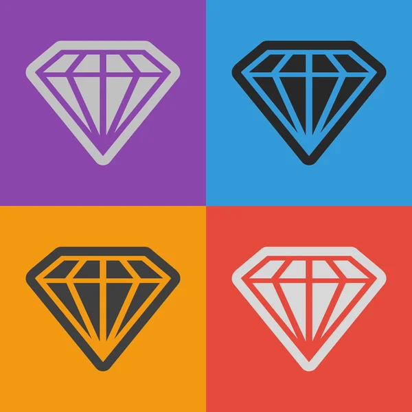 Diamond flat icon — Stock Vector