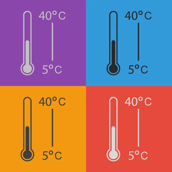 Conjunto de iconos de termómetro — Archivo Imágenes Vectoriales