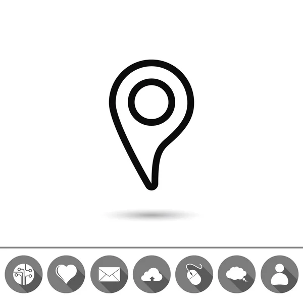 Mapa puntero icono plano — Archivo Imágenes Vectoriales