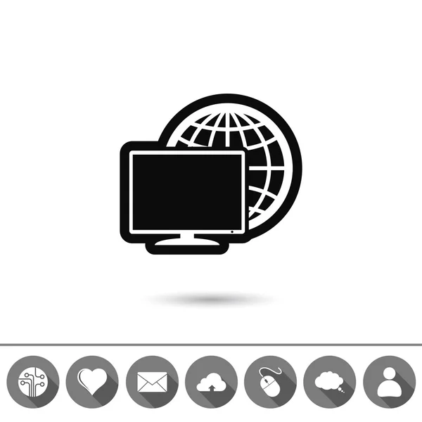 Diseño del icono del monitor — Vector de stock