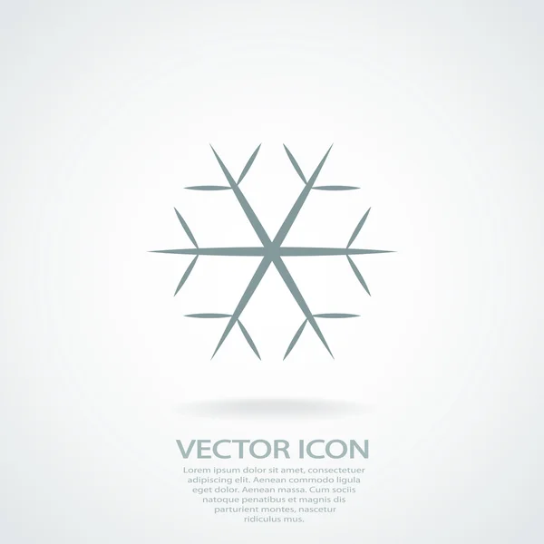 Copo de nieve icono plano — Vector de stock