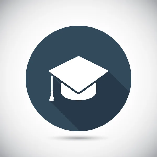 Graduatie cap pictogram — Stockvector