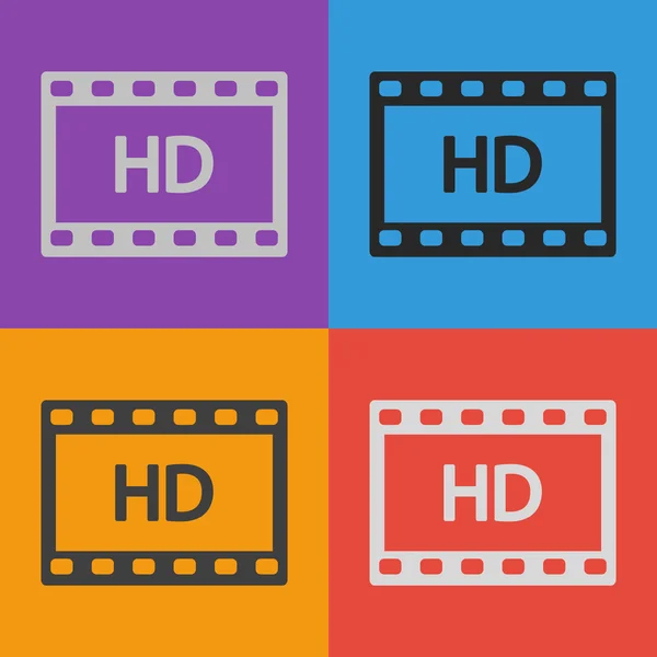 Icône de la vidéo HD — Image vectorielle