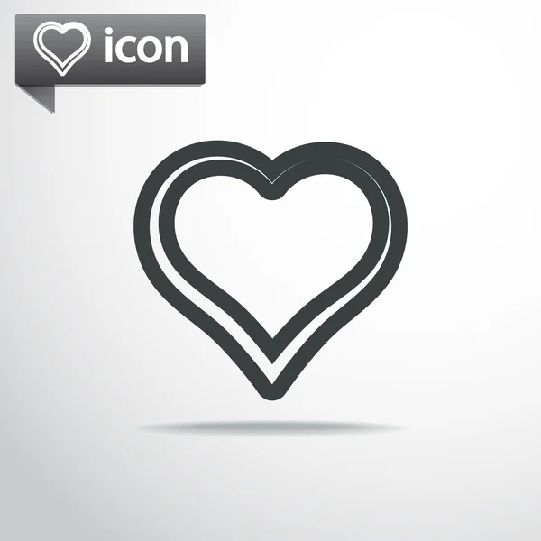 Design plat Heart Icon — Image vectorielle