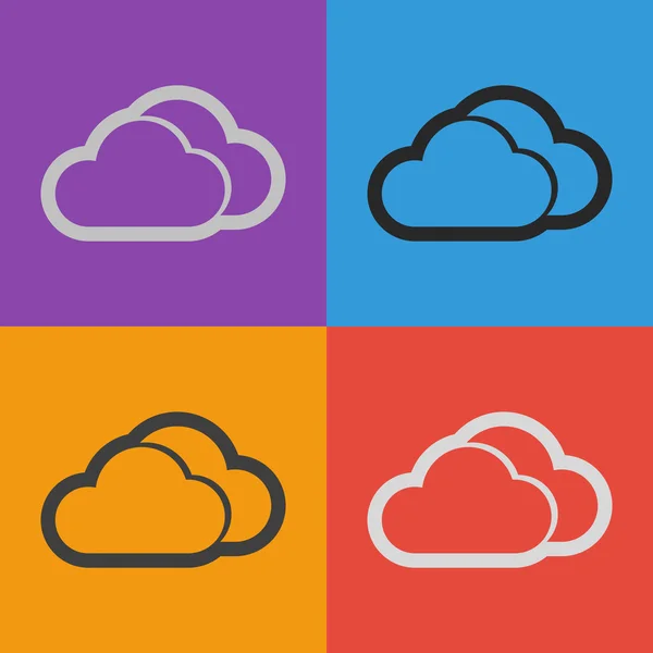 Cloud icon  Flat design style — Stock Vector