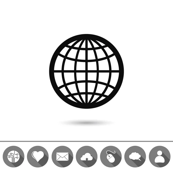 Wereldbol pictogram plat ontwerp — Stockvector