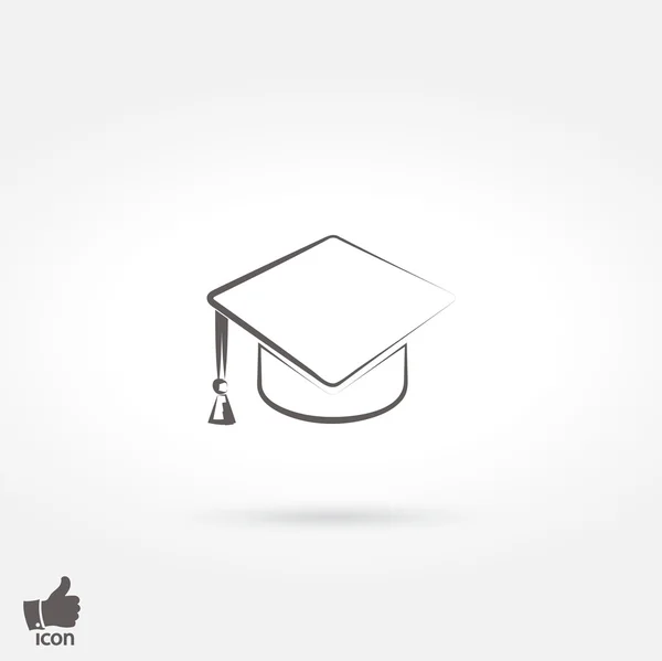 Graduatie cap pictogram — Stockvector