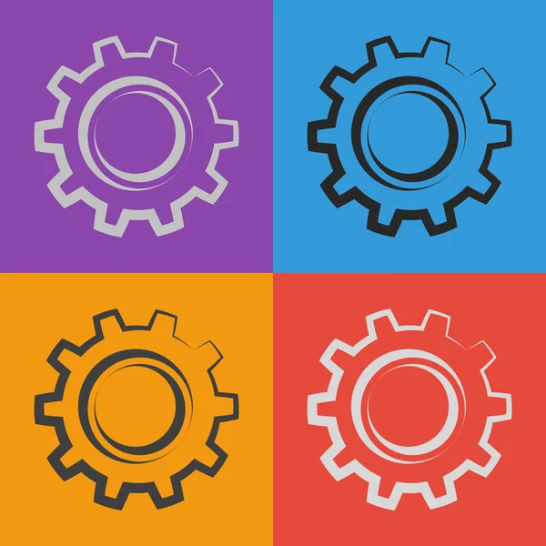 Gear icon. Flat design style — Stock Vector