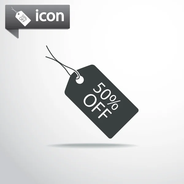 50 pour cent OFF tag icône — Image vectorielle