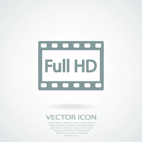 Icona video Full HD — Vettoriale Stock