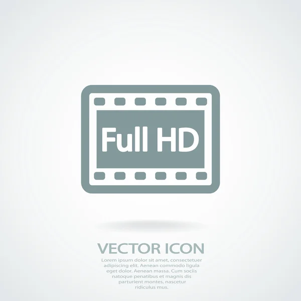 Full HD icono de vídeo — Vector de stock