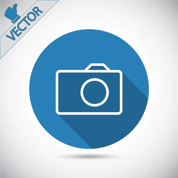 Platte pictogram van de camera — Stockvector