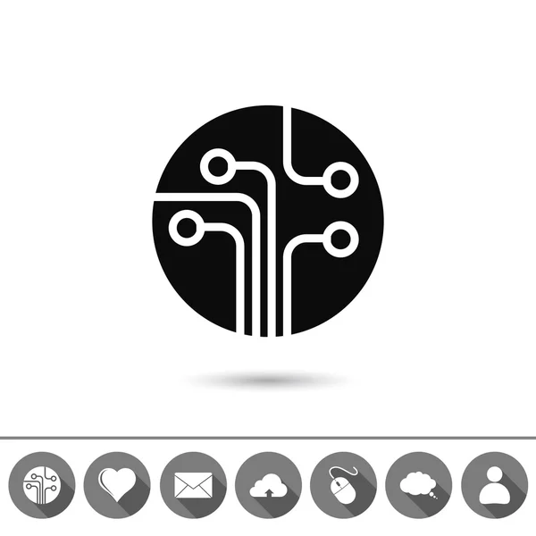 Printplaat, technologie pictogram — Stockvector