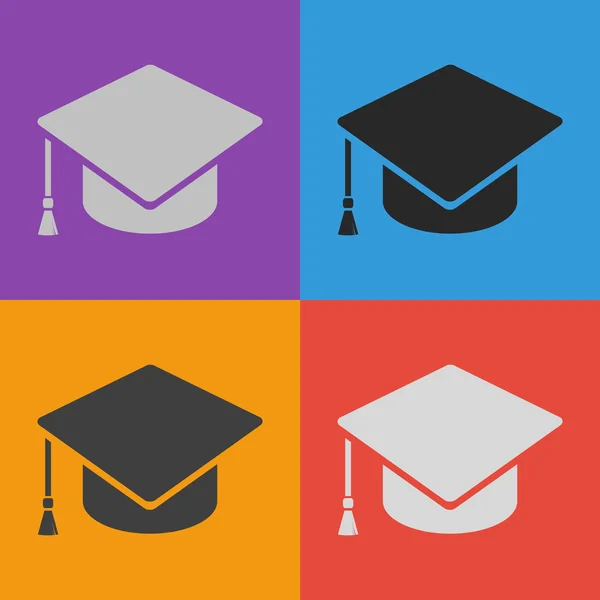 Graduatie cap pictogram — Stockvector