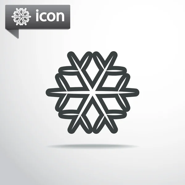 Flocon de neige icône plate — Image vectorielle