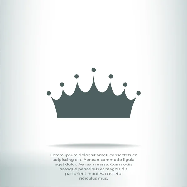 Kroon pictogram plat ontwerp — Stockvector