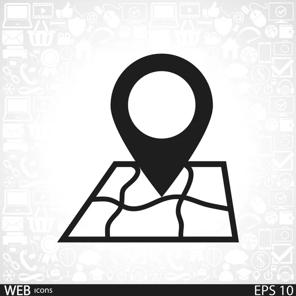 Map with pointer icon — Stock Vector