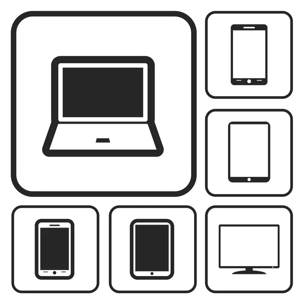 Conjunto de dispositivos eletrônicos ícone — Vetor de Stock