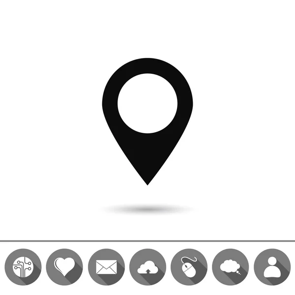 Térkép mutató lapos ikon — Stock Vector