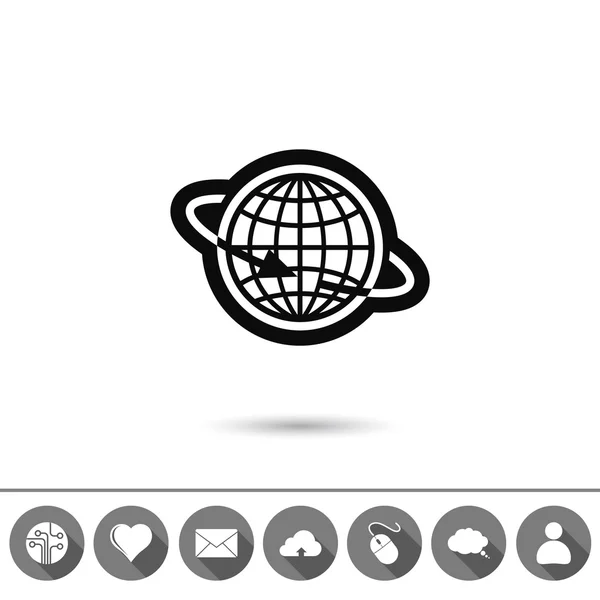 Globe Icon Flat  design — Stock Vector