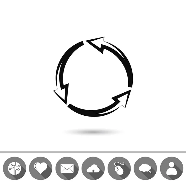 Flecha circular icono — Vector de stock