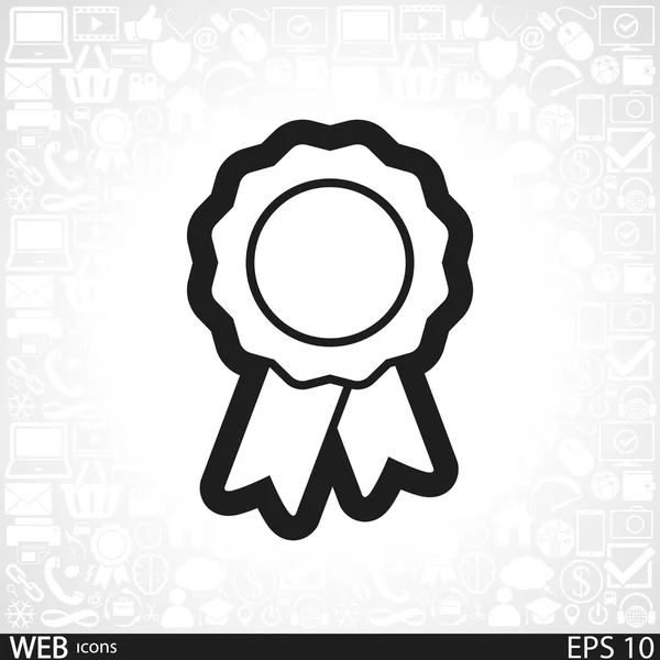 Badge met linten pictogram — Stockvector