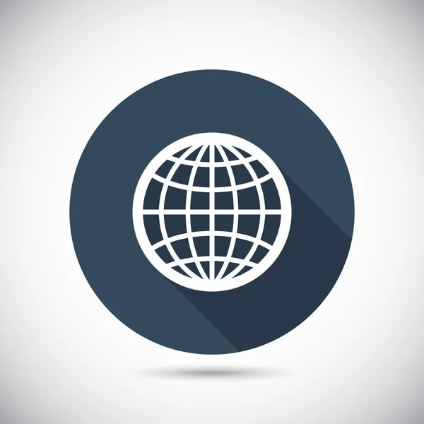 Projeto liso ícone de globo — Vetor de Stock