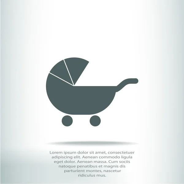 Baby Carriage Silhouette icon — Stock Vector