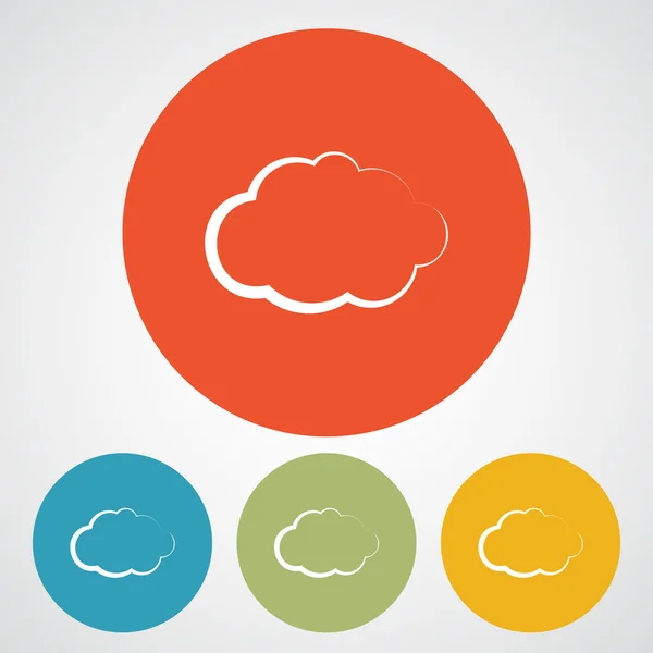 Icône Cloud Style design plat — Image vectorielle