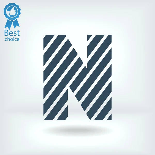 Zebra alfabet letter N — Stockvector