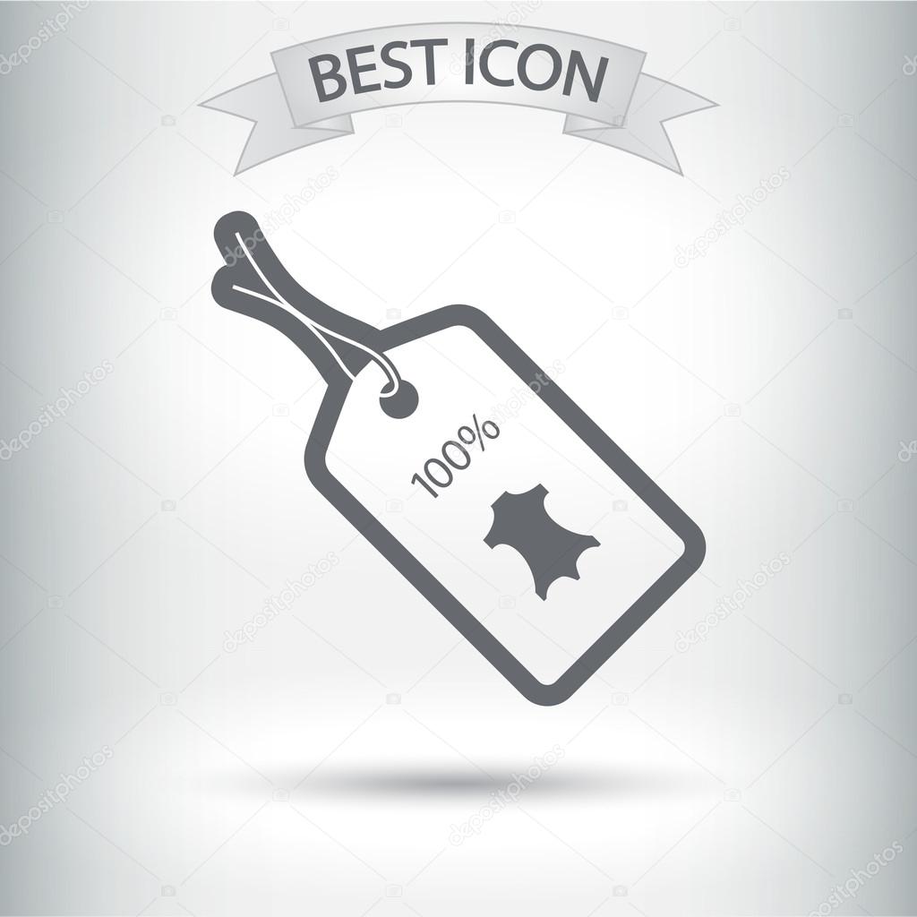 100 percent's leather tag icon