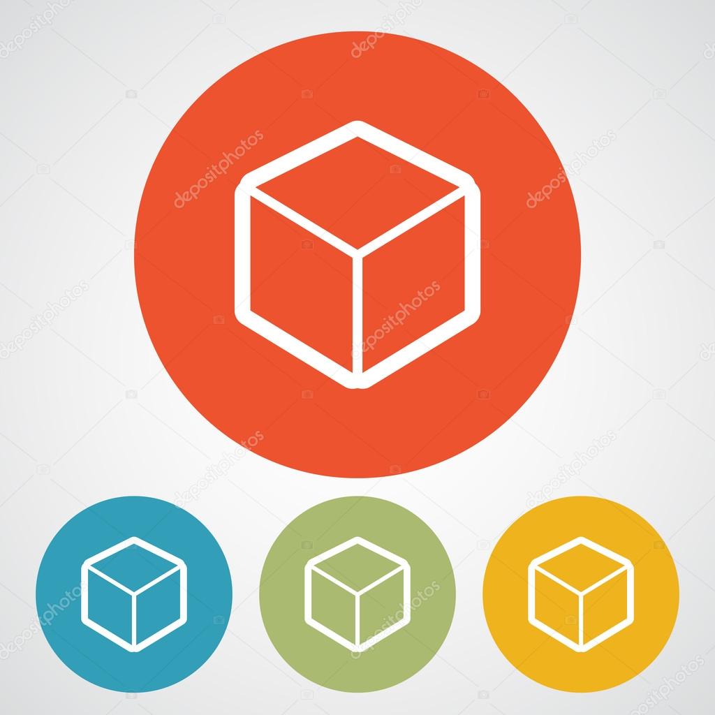 3d cube logo design icon